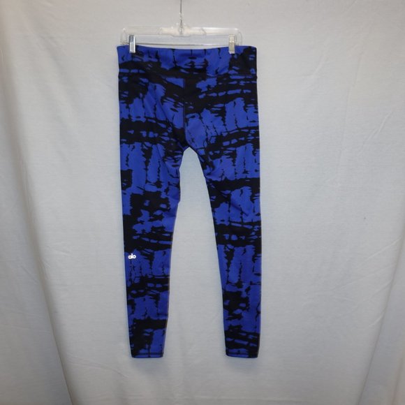 ALO YOGA Cobalt Blue Black Abstract Leggings  L - Picture 4 of 7